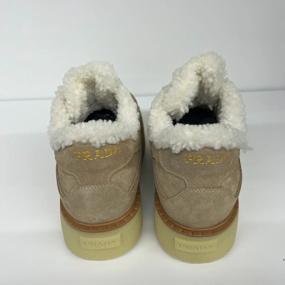 Prada Suede mid-top sneakers in Ecru Size 40 - Picture 4 of 5